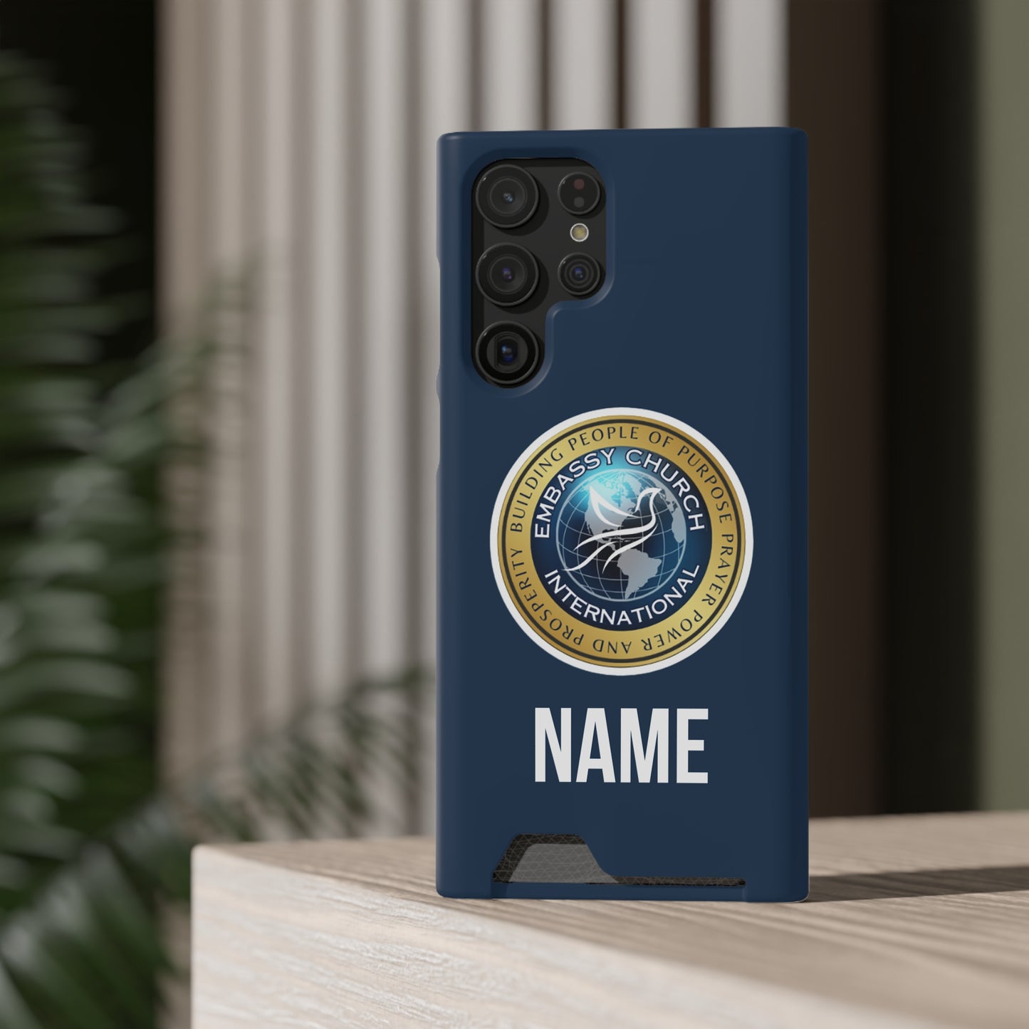 Personalized  Embassy Church International Phone Case With Card Holder