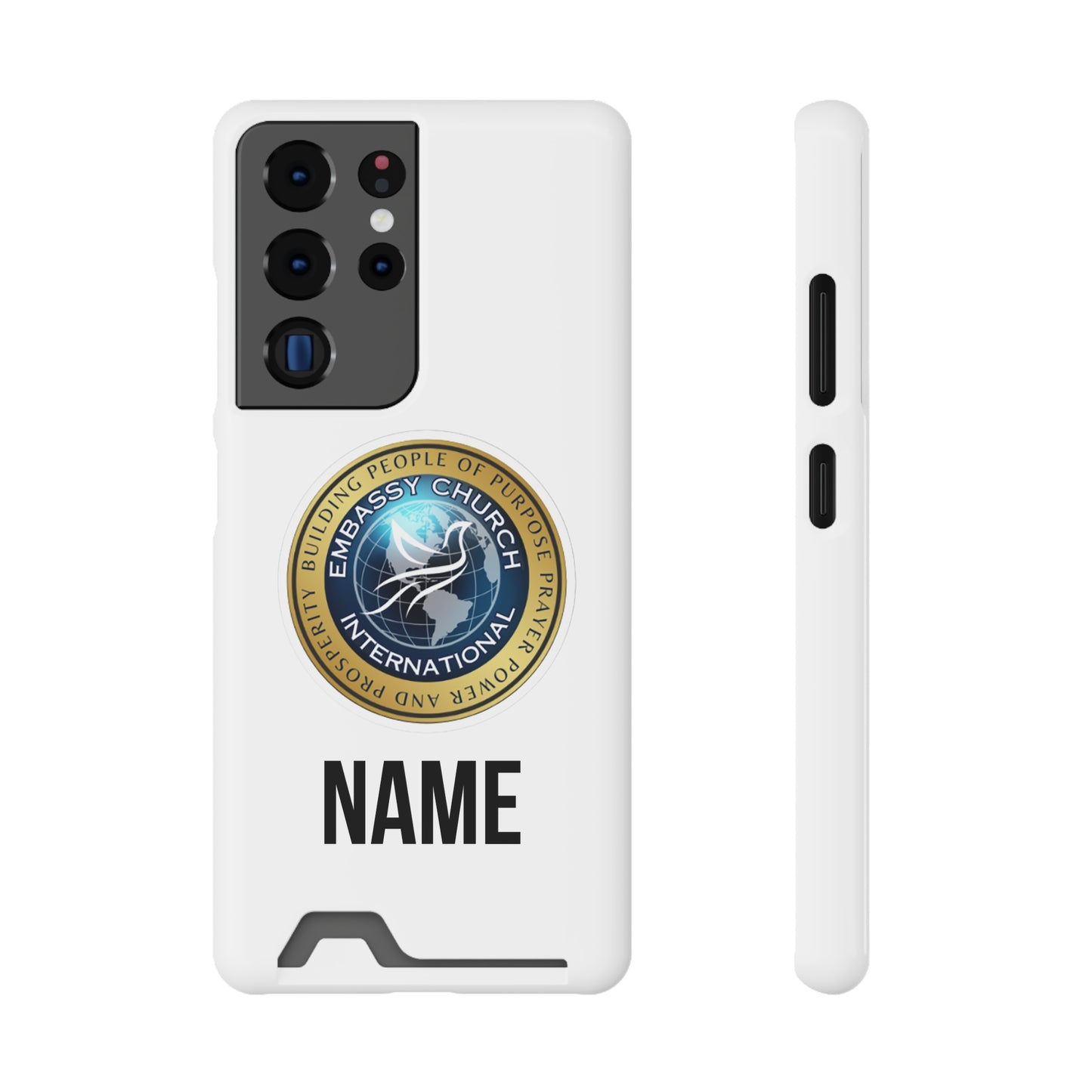 Personalized Embassy Church International Phone Case With Card Holder