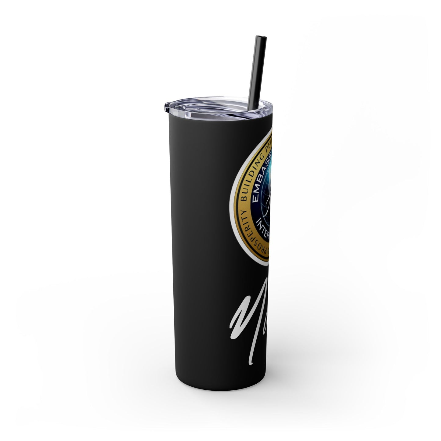 Personalized Embassy Church International Skinny Tumbler with Straw, 20oz