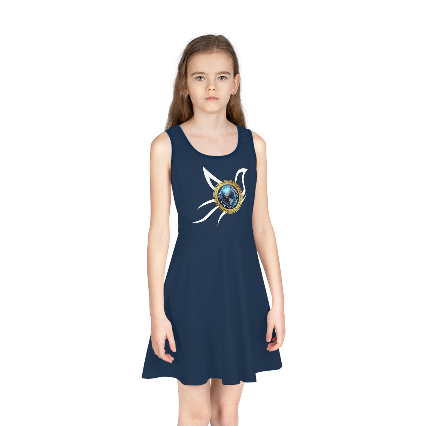 Embassy Church International Dove Girls' Sleeveless Sundress