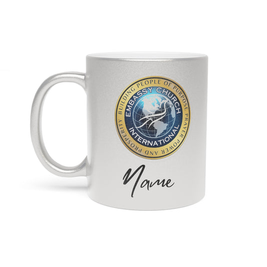 Personalized Embassy Church International Metallic Mug (Silver\Gold)