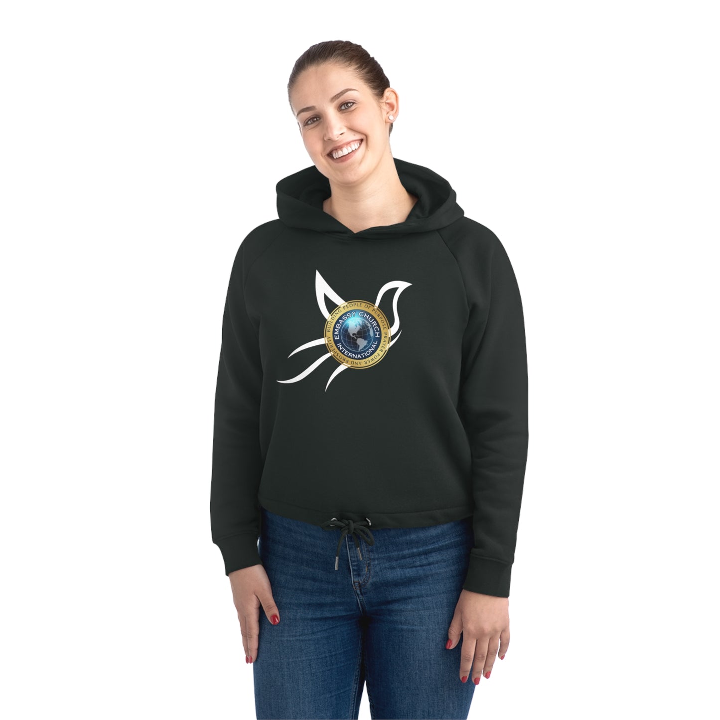 Embassy Church International Dove Women's Bower Cropped Hoodie Sweatshirt