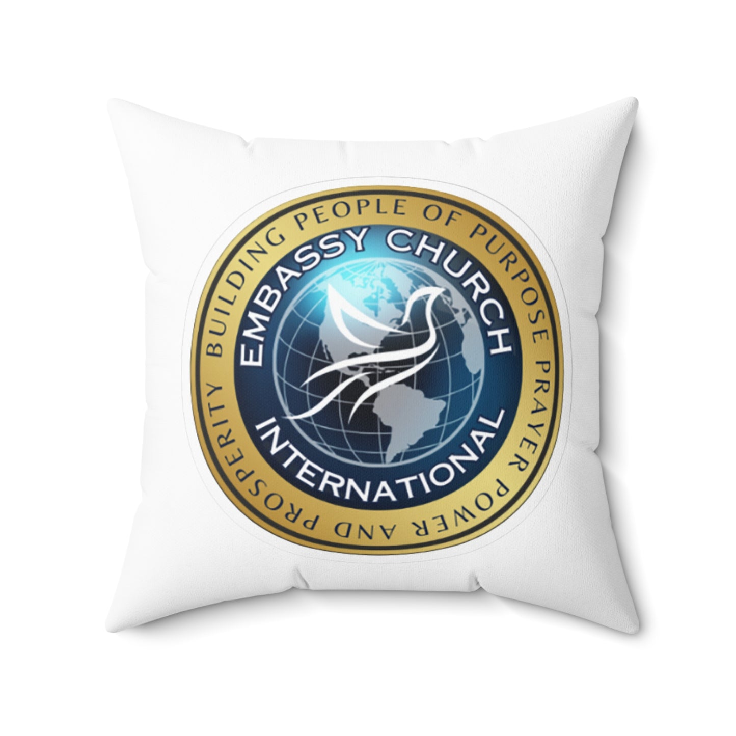 Embassy Church International Spun Polyester Square Pillow