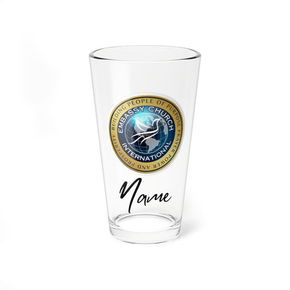 Personalized Embassy Church International Glass, 16oz