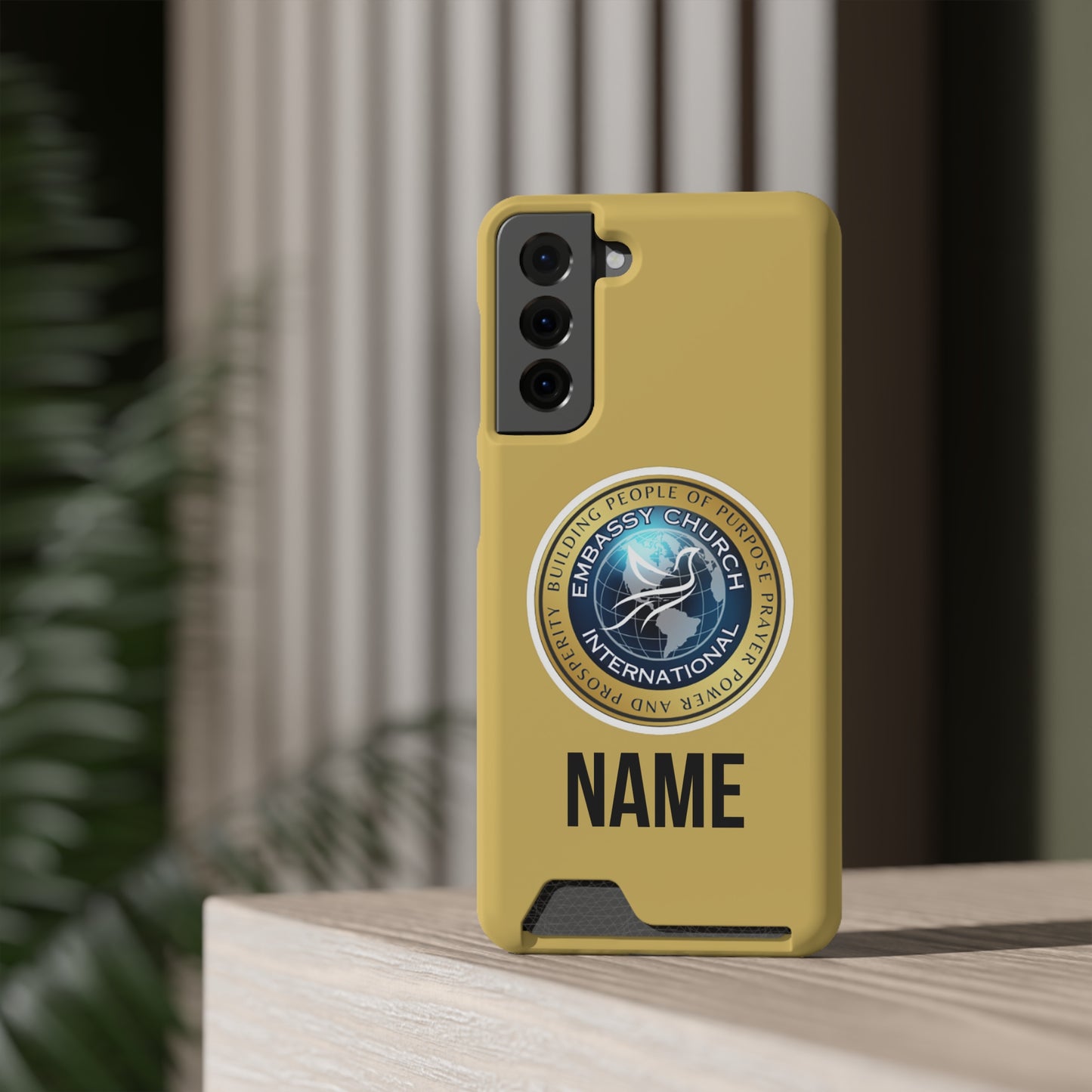 Personalized Embassy Church International Phone Case With Card Holder