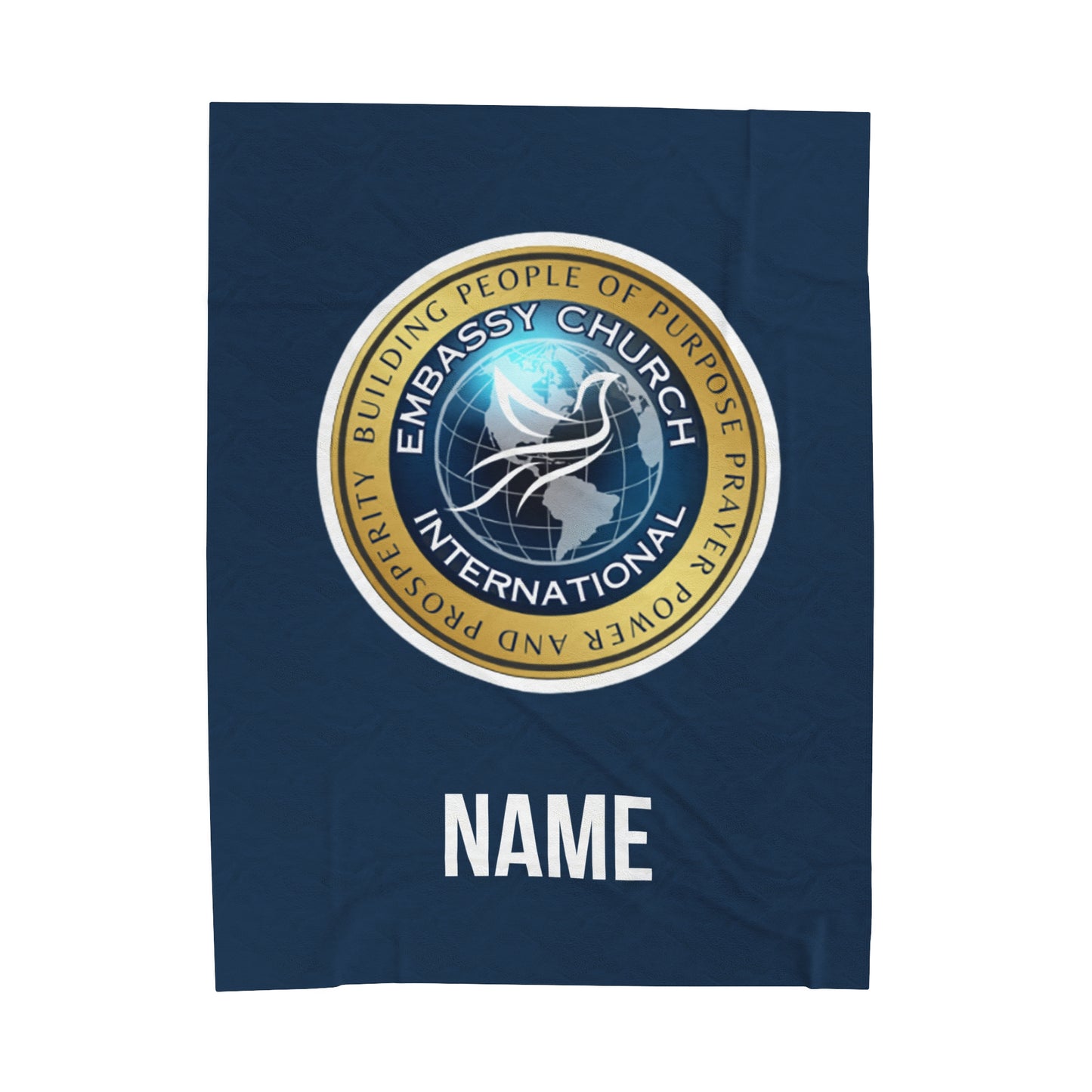 Personalized Embassy Church International Velveteen Plush Blanket