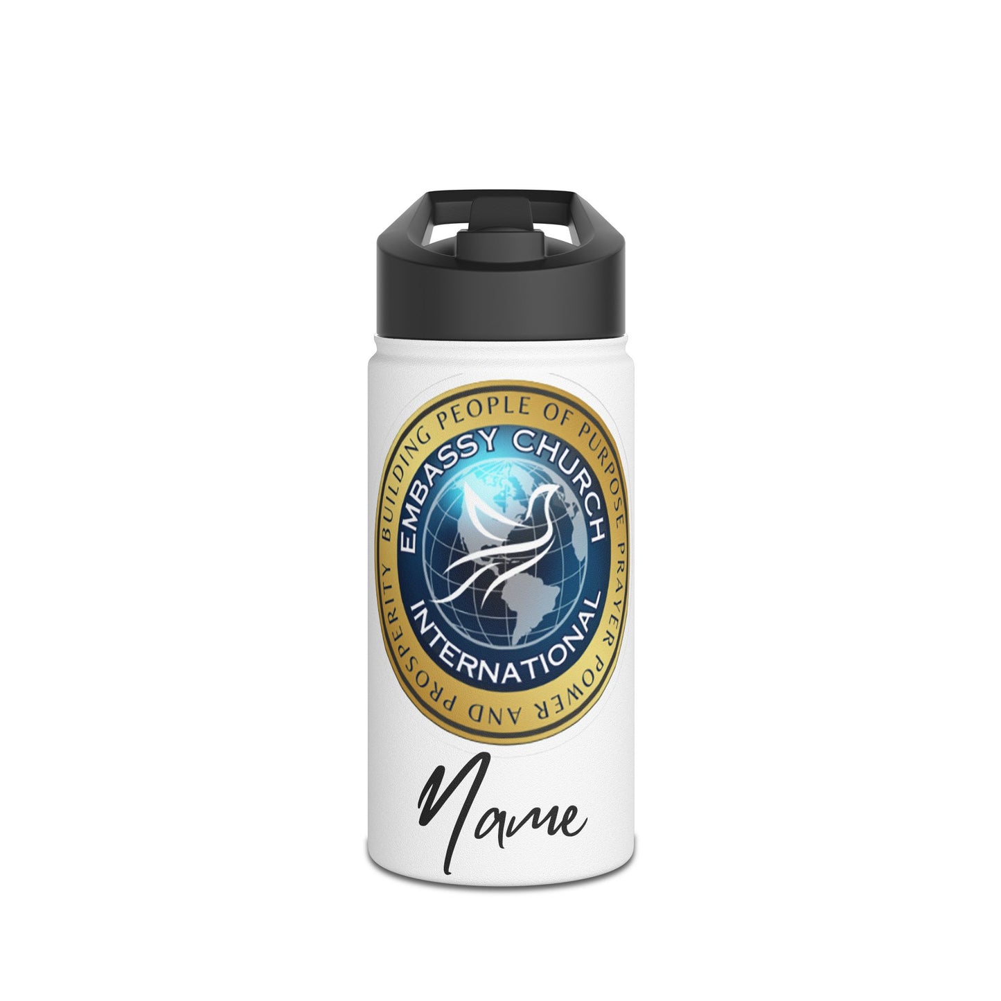 Personalized Embassy Church International Stainless Steel Water Bottle, Standard Lid