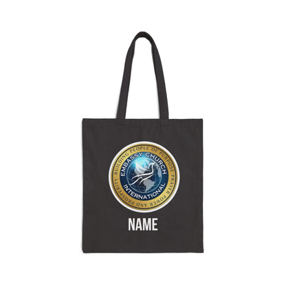 Personalized Embassy Church International Dove Cotton Canvas Tote Bag