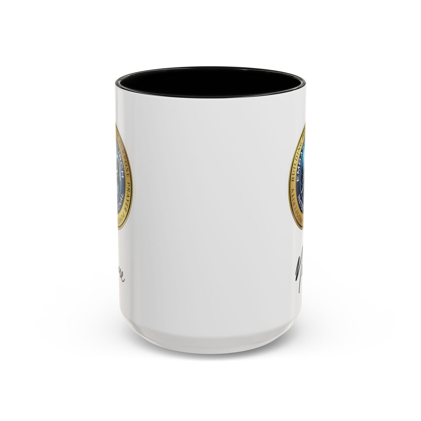 Personalized Embassy Church International Accent Coffee Mug (11, 15oz)