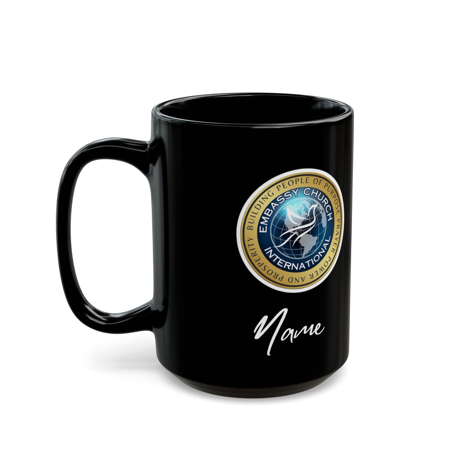 Personalized Embassy Church International Black Mug (11oz, 15oz)