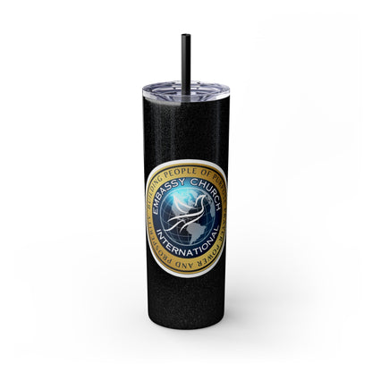 Embassy Church International Skinny Tumbler with Straw, 20oz