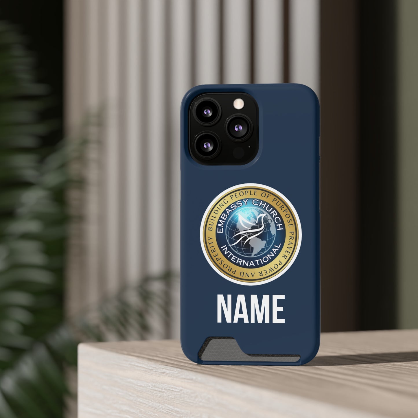 Personalized  Embassy Church International Phone Case With Card Holder