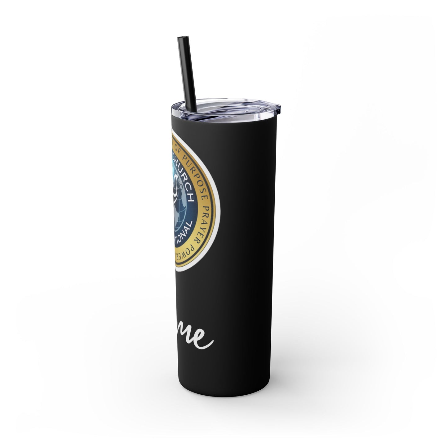 Personalized Embassy Church International Skinny Tumbler with Straw, 20oz