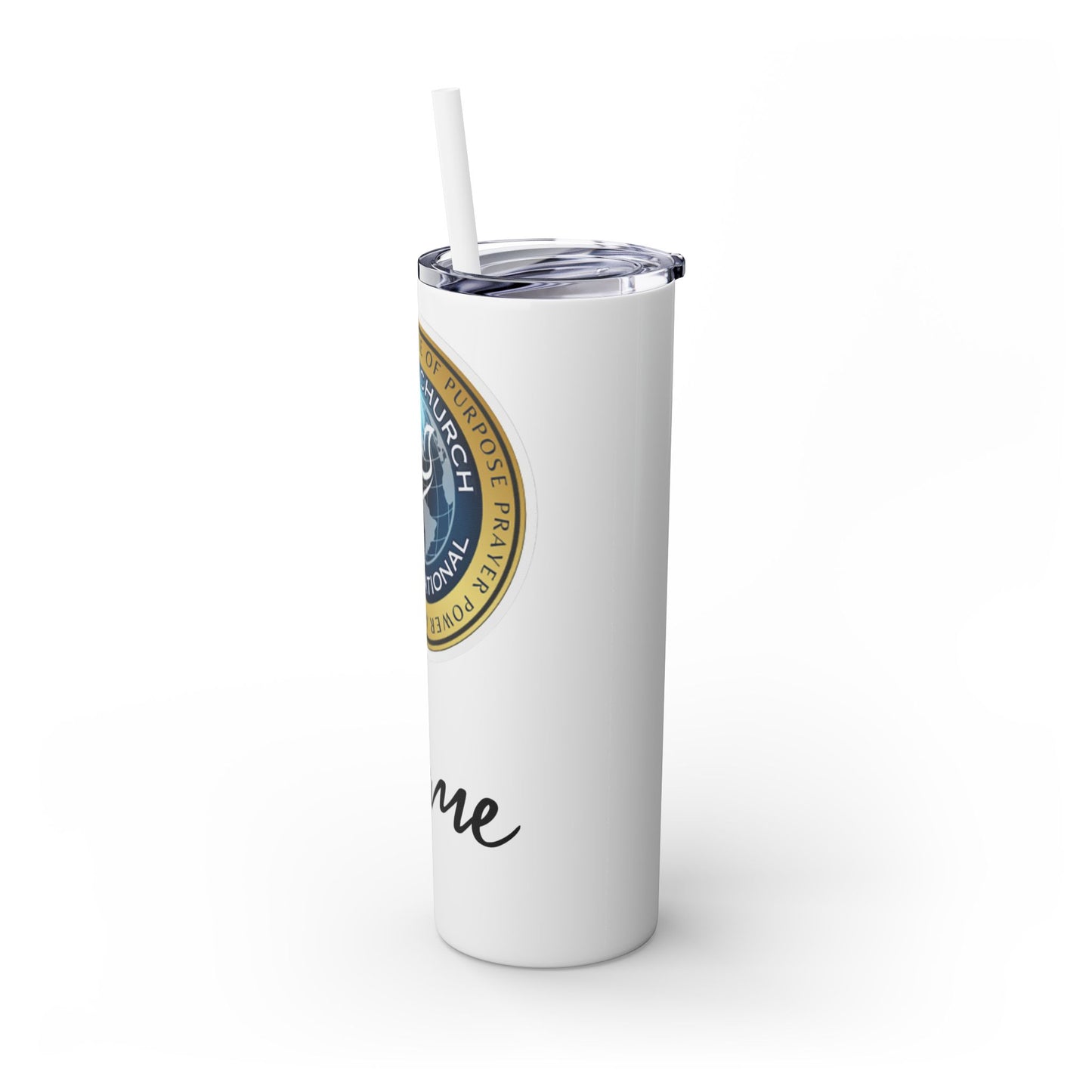 Personalized Embassy Church International Skinny Tumbler with Straw, 20oz