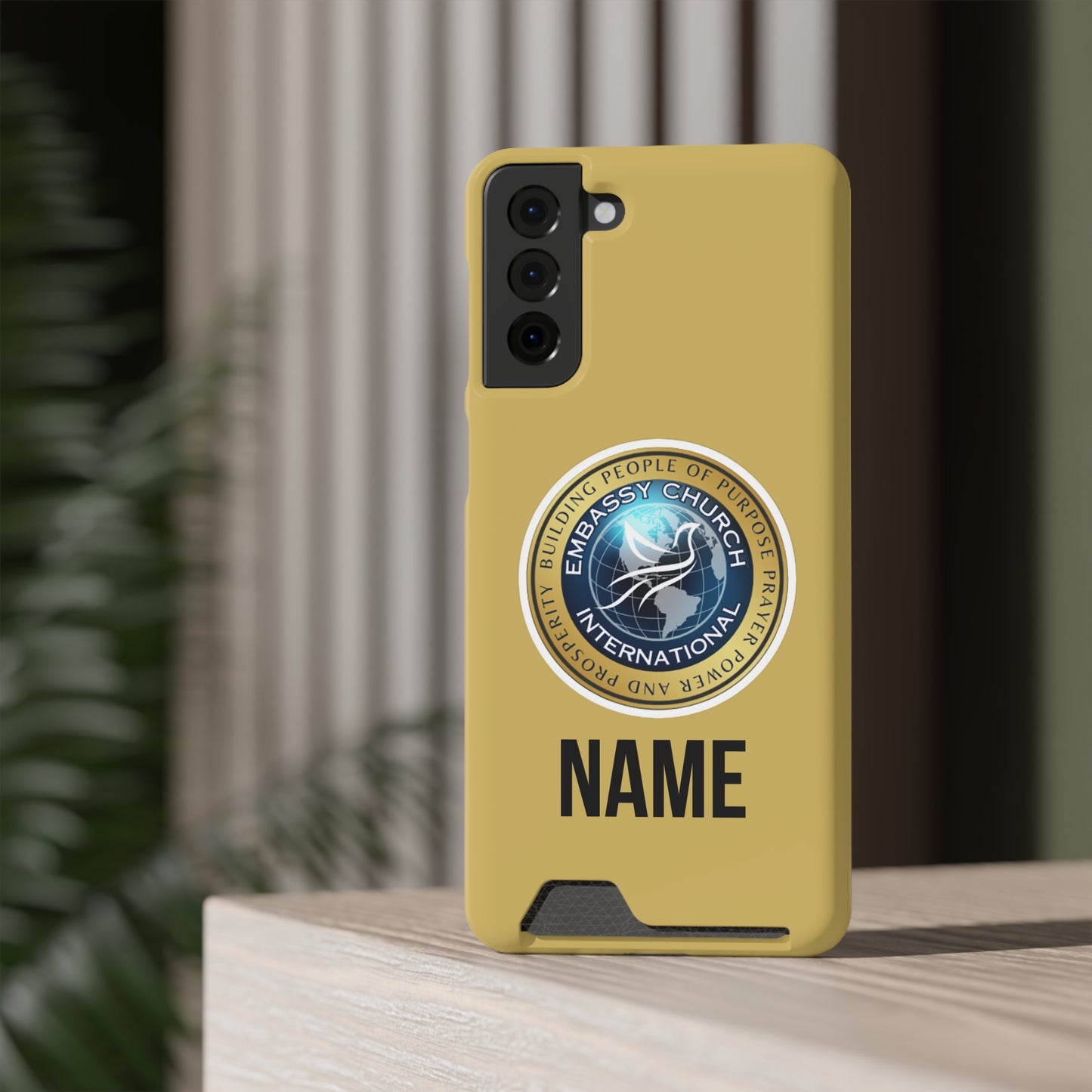 Personalized Embassy Church International Phone Case With Card Holder