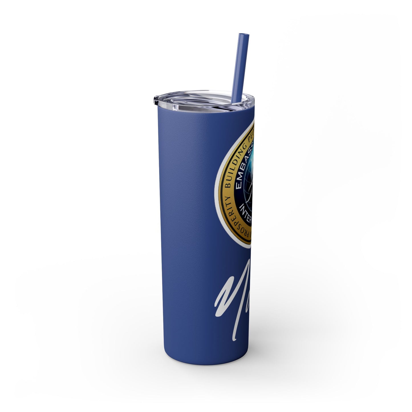 Personalized Embassy Church International Skinny Tumbler with Straw, 20oz