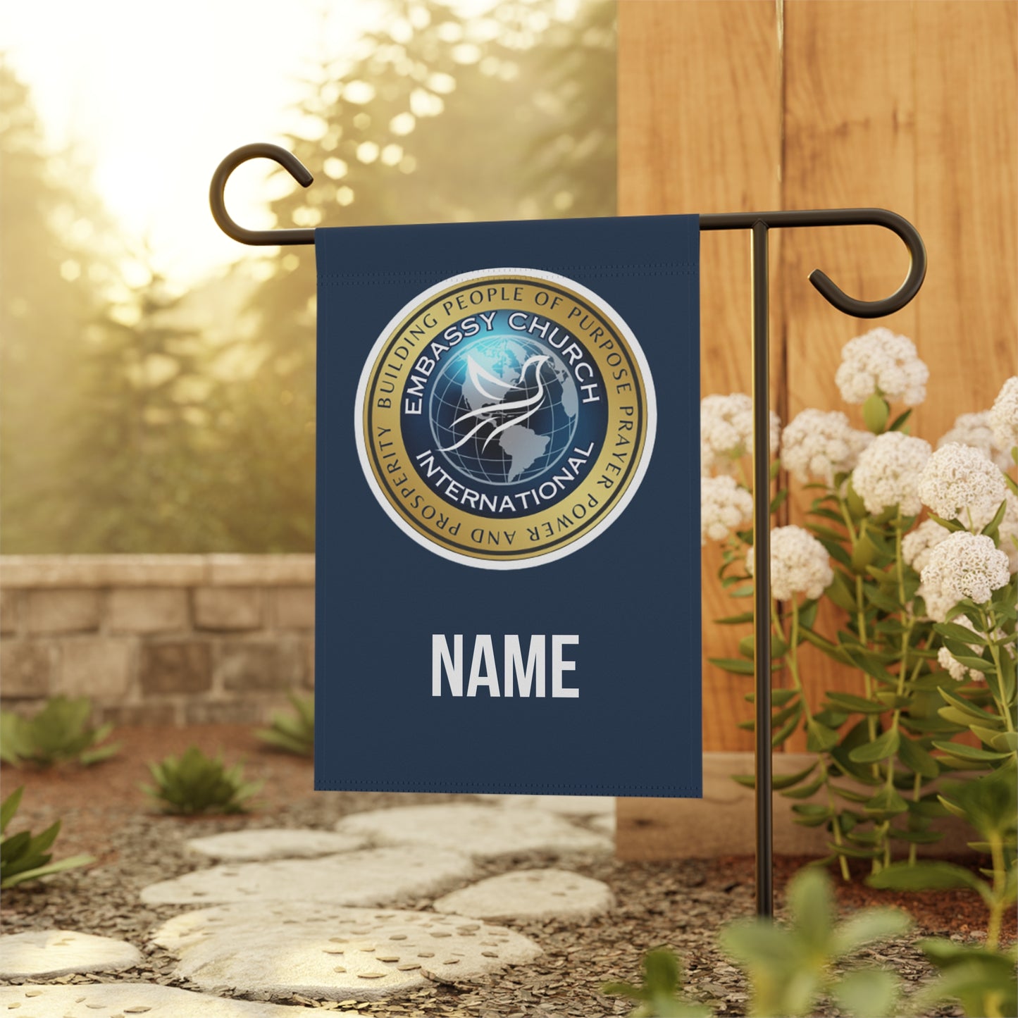 Personalized Embassy Church International Garden & House Banner