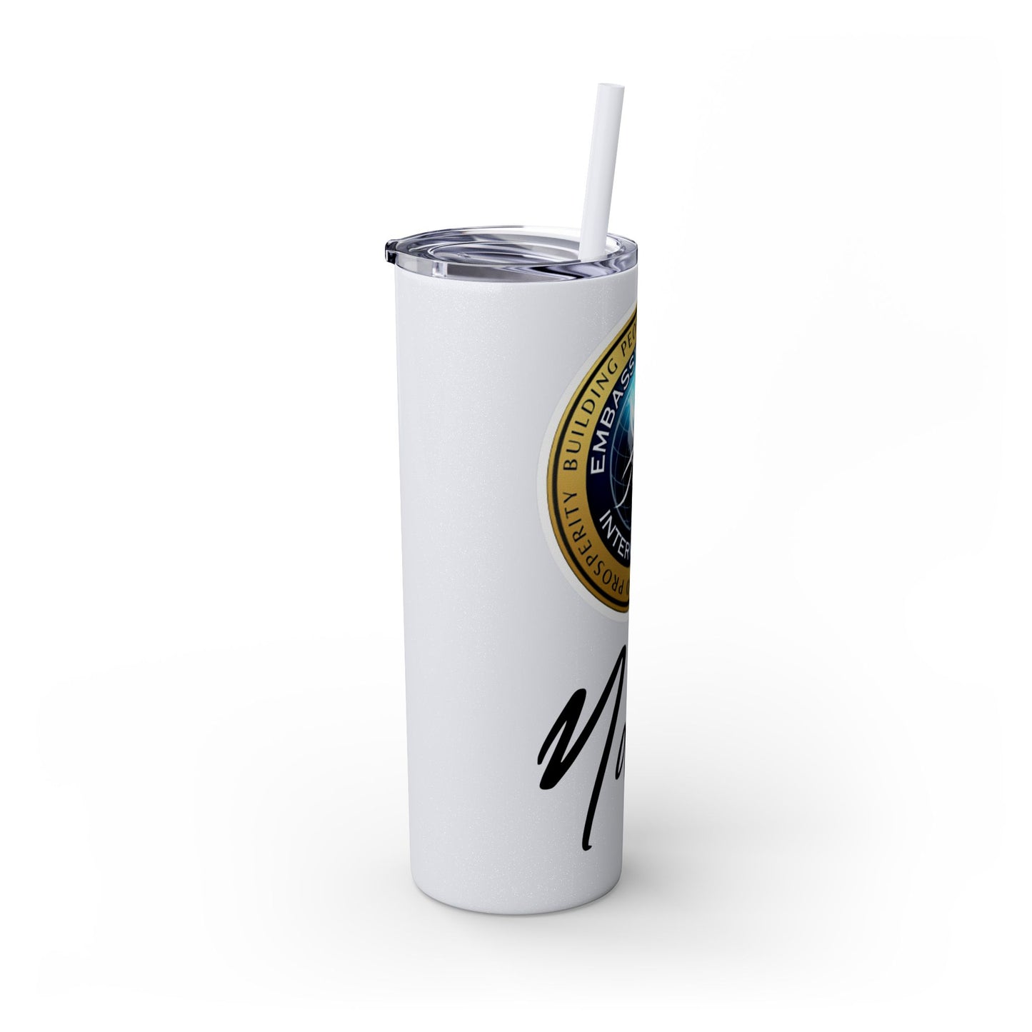 Personalized Embassy Church International Skinny Tumbler with Straw, 20oz