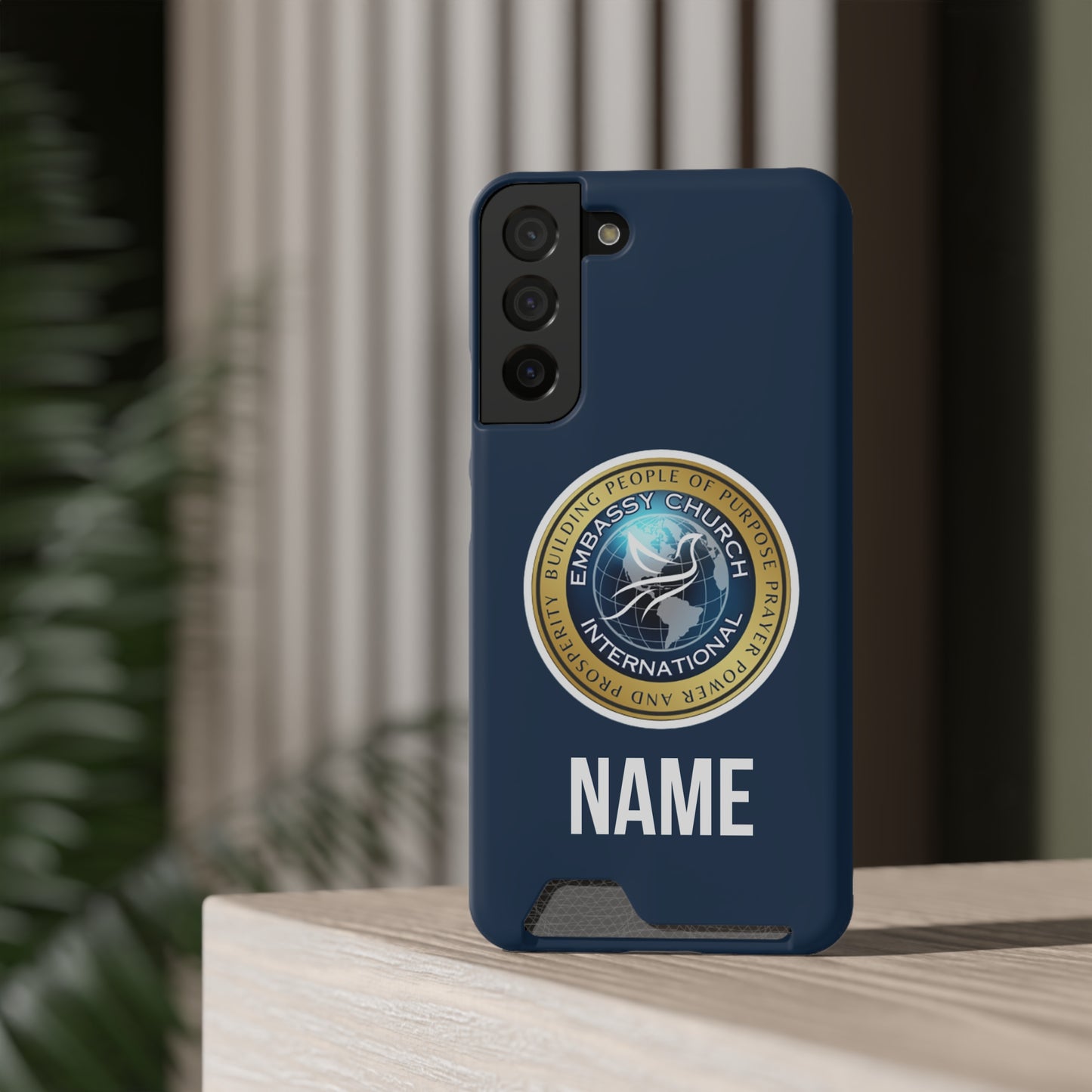 Personalized  Embassy Church International Phone Case With Card Holder