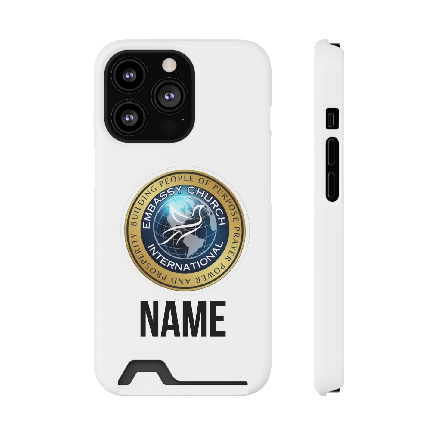 Personalized Embassy Church International Phone Case With Card Holder