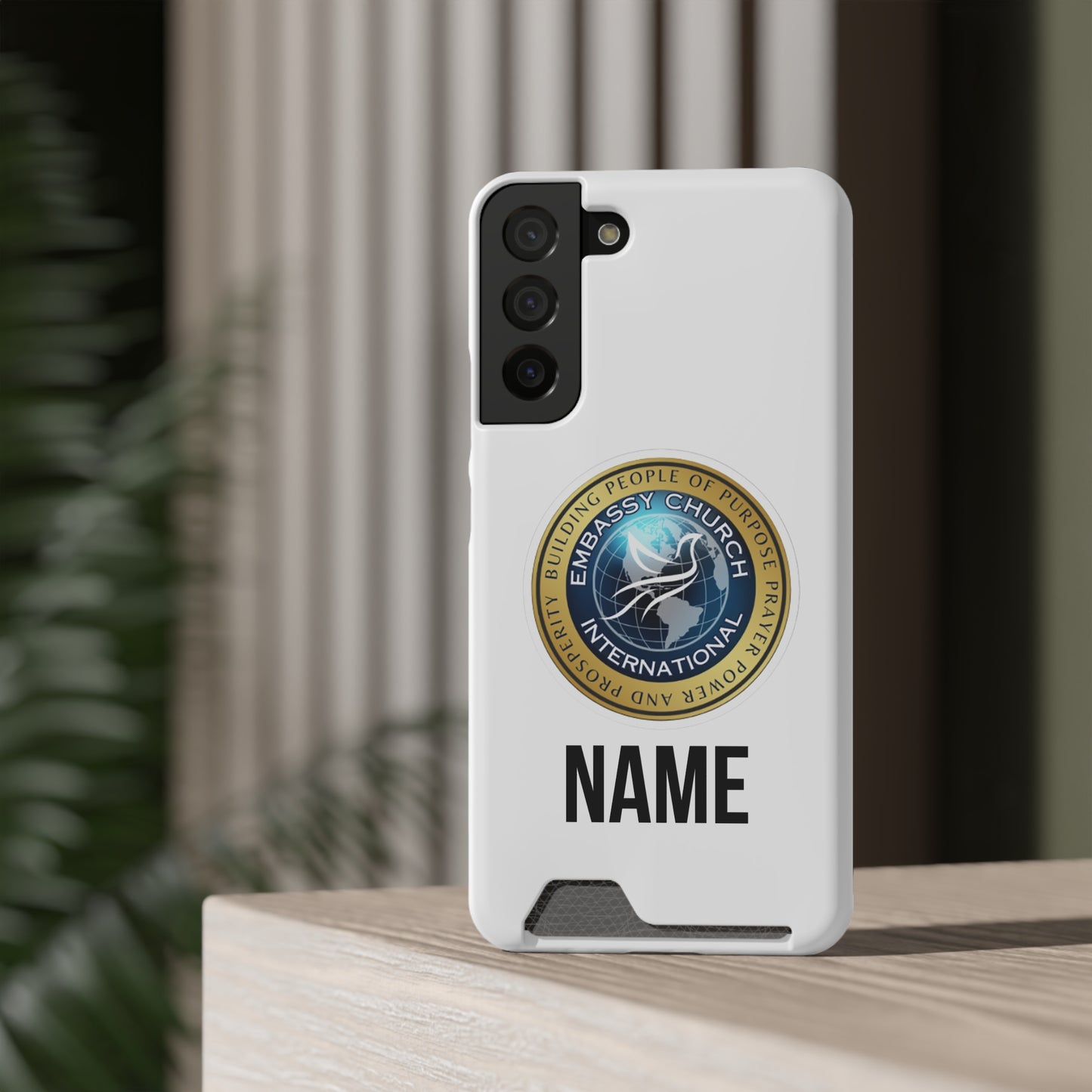 Personalized Embassy Church International Phone Case With Card Holder