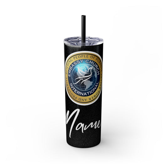 Personalized Embassy Church International Skinny Tumbler with Straw, 20oz