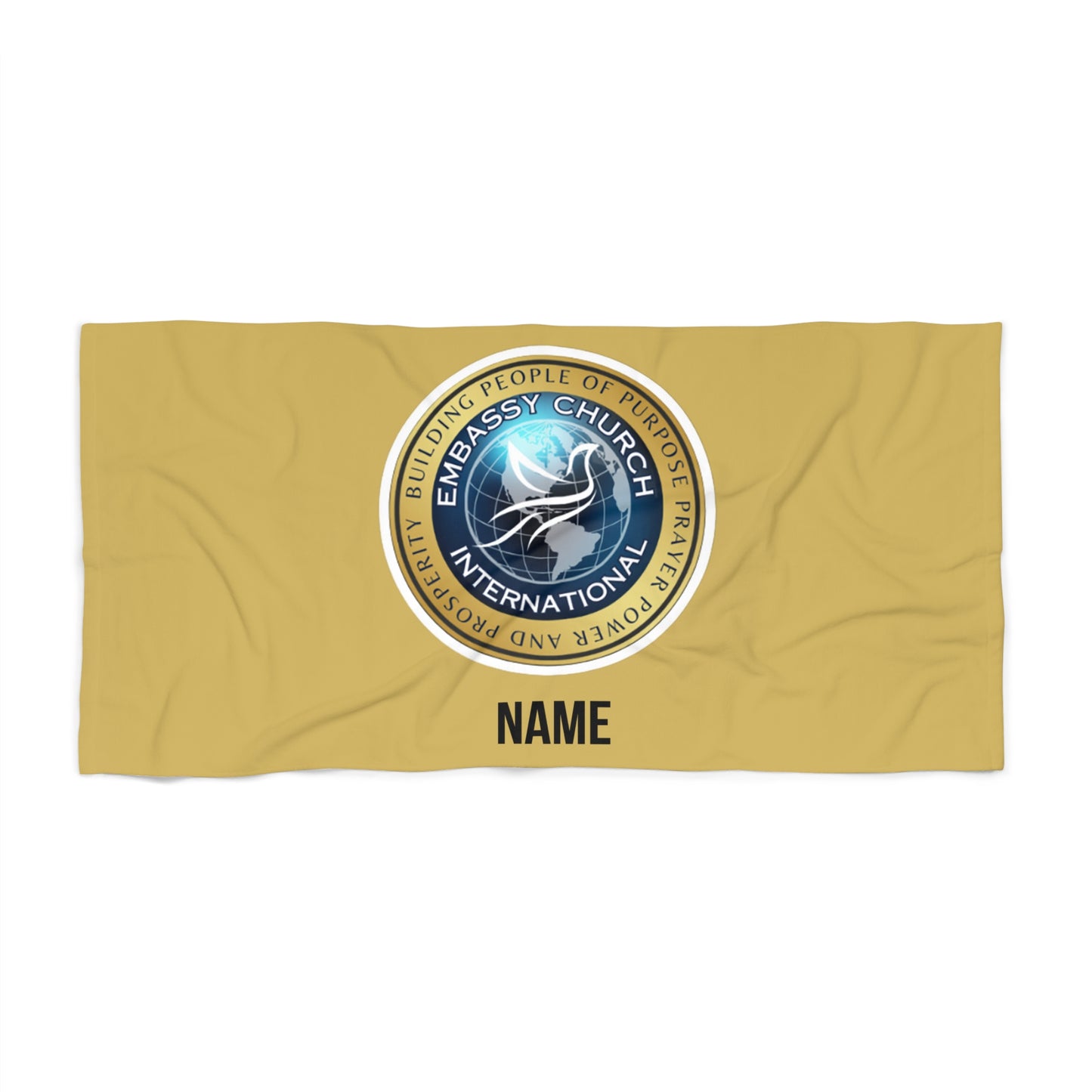 Personalized Embassy Church International Beach Towel