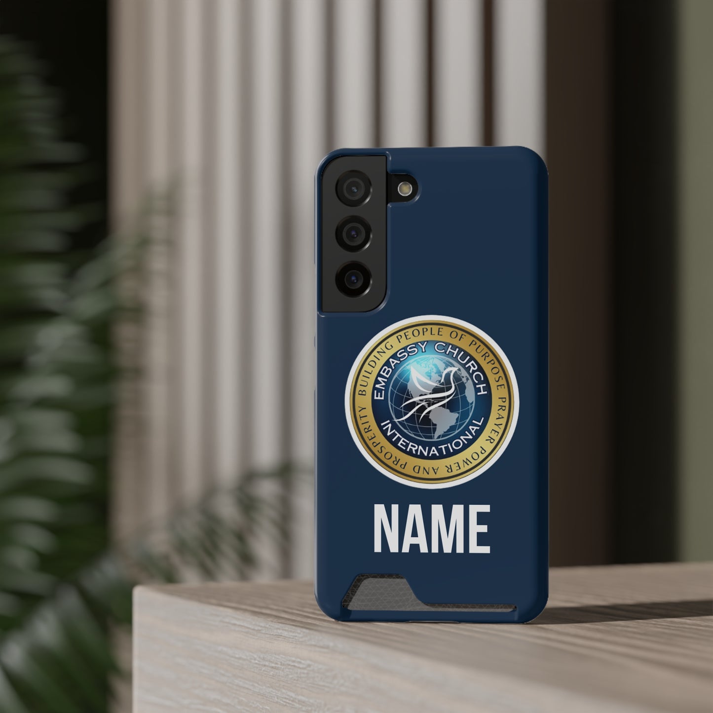 Personalized  Embassy Church International Phone Case With Card Holder