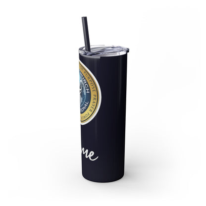 Personalized Embassy Church International Skinny Tumbler with Straw, 20oz