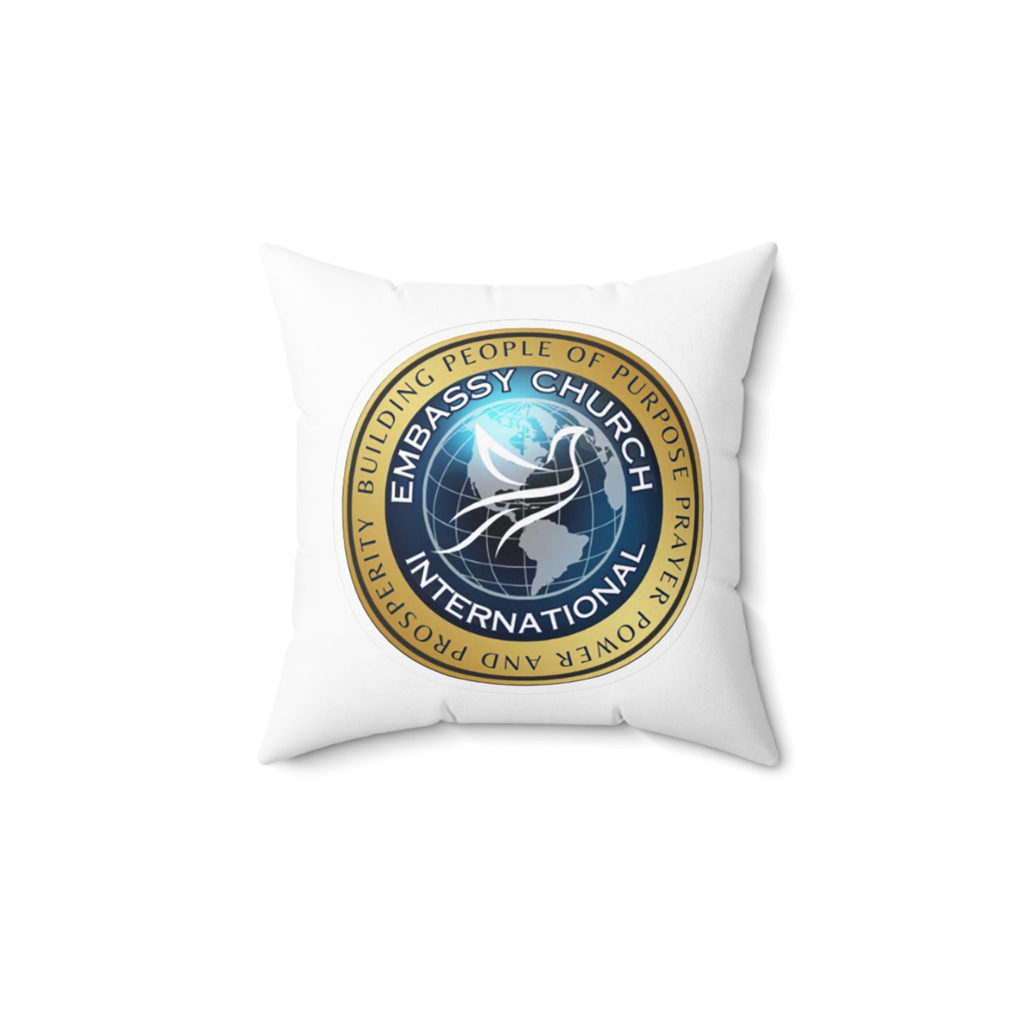 Embassy Church International Spun Polyester Square Pillow