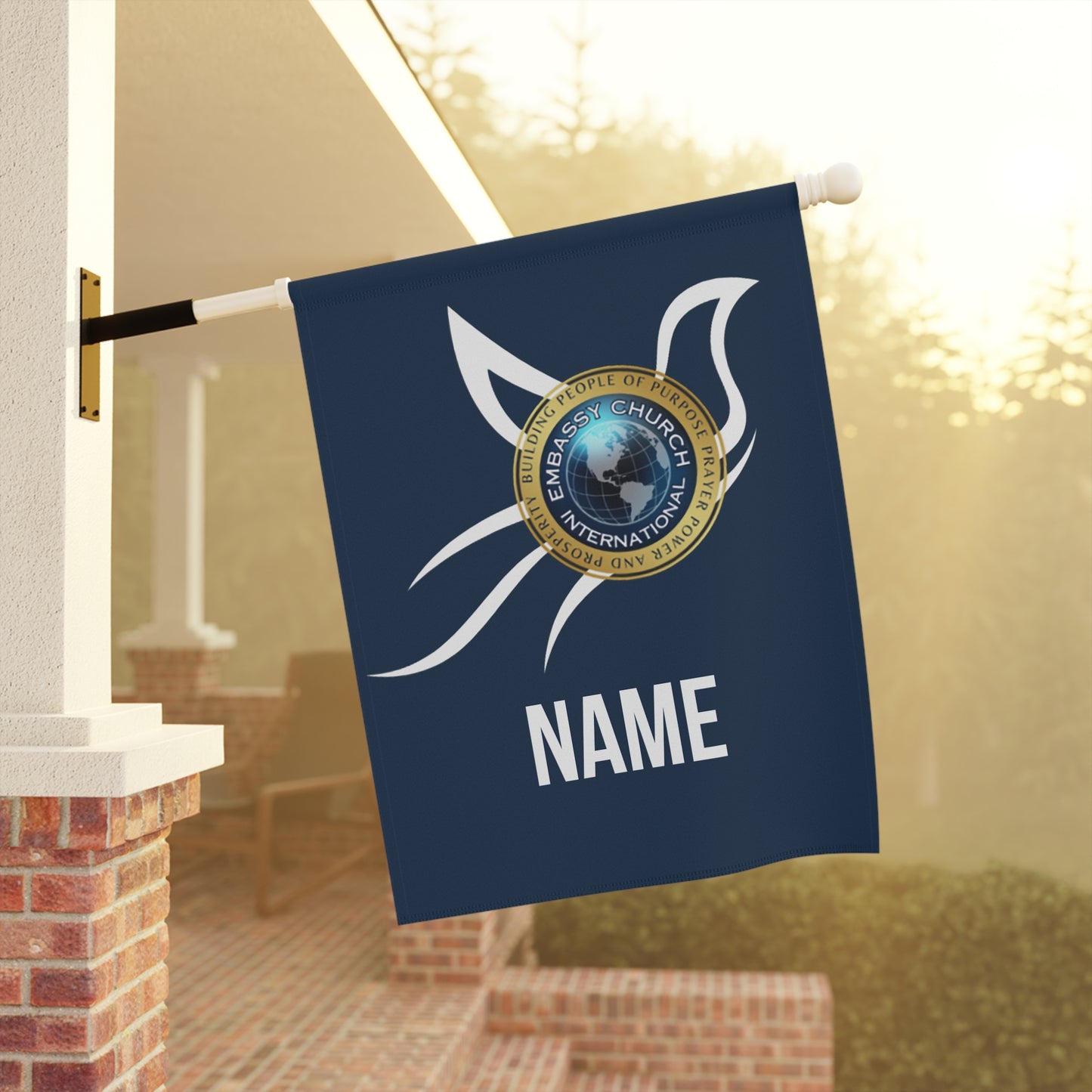 Personalized Embassy Church International Dove Garden & House Banner