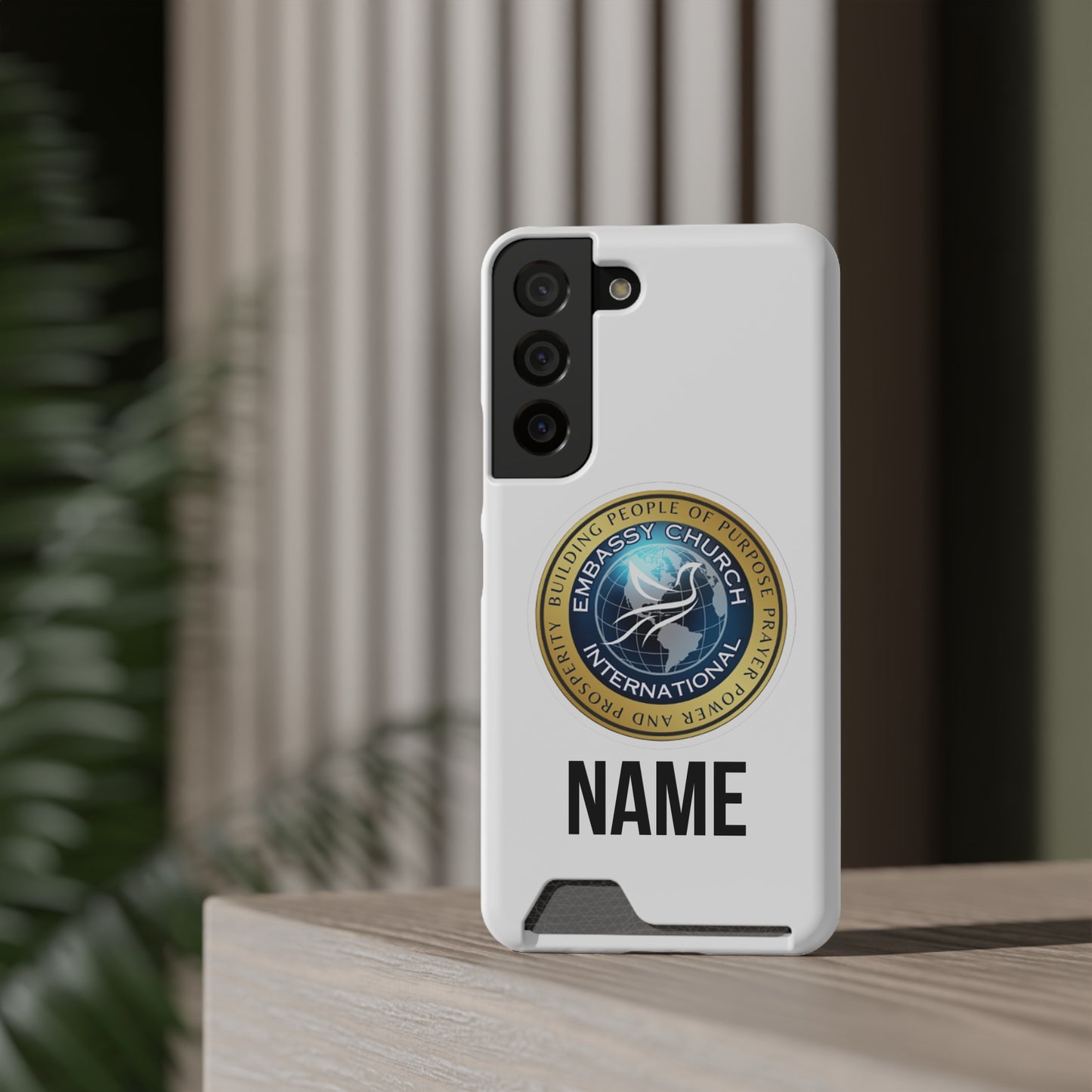 Personalized Embassy Church International Phone Case With Card Holder