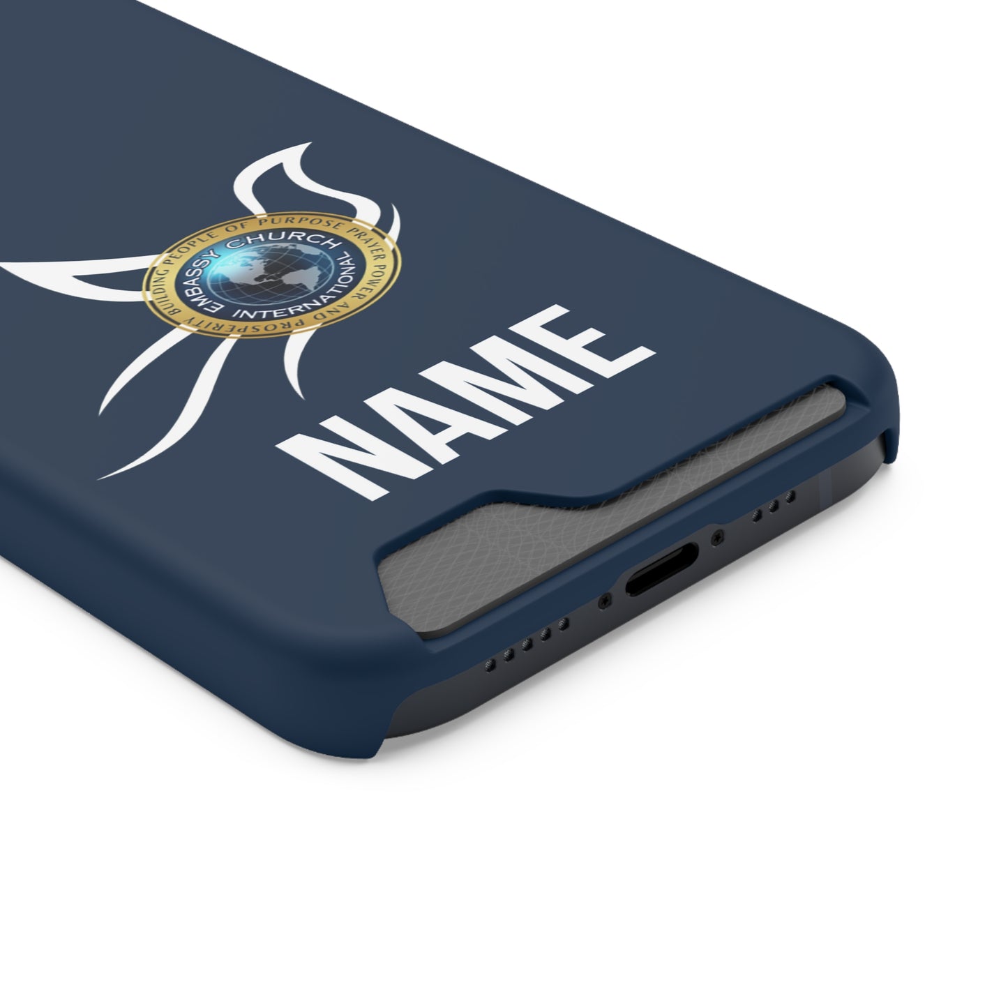 Personalized Embassy Church International Dove Phone Case With Card Holder