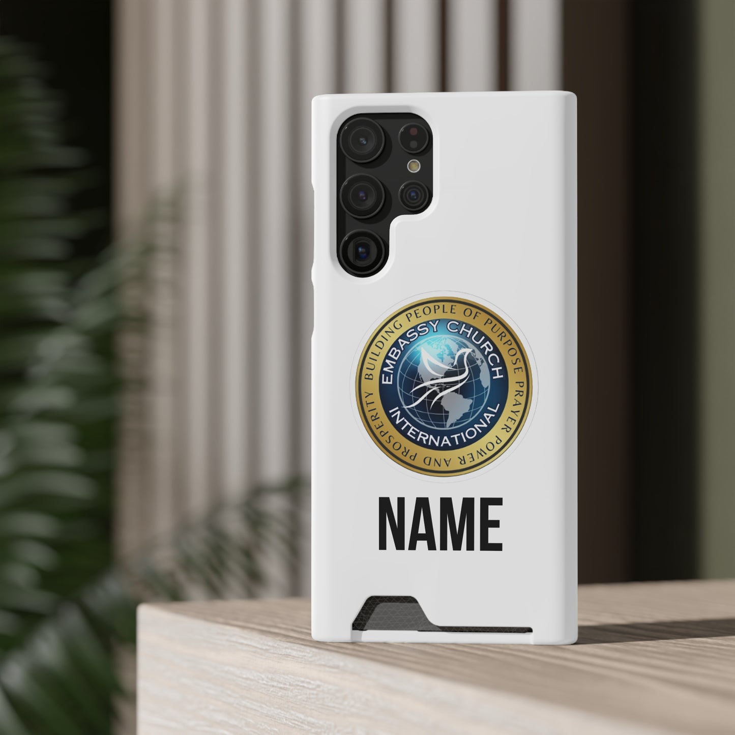 Personalized Embassy Church International Phone Case With Card Holder