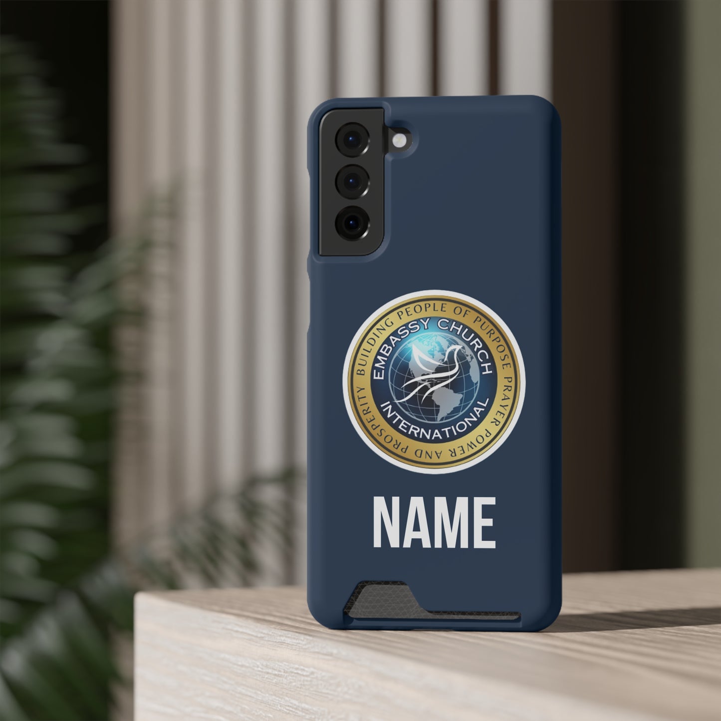 Personalized  Embassy Church International Phone Case With Card Holder