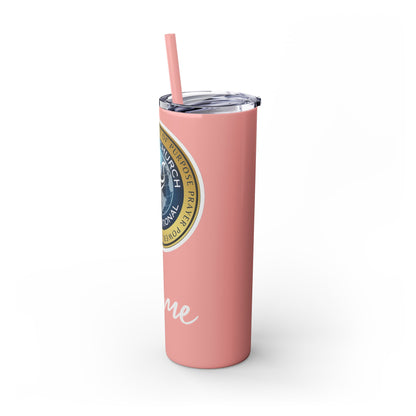 Personalized Embassy Church International Skinny Tumbler with Straw, 20oz