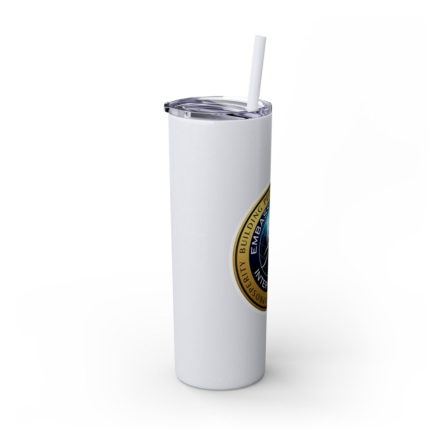 Embassy Church International Skinny Tumbler with Straw, 20oz