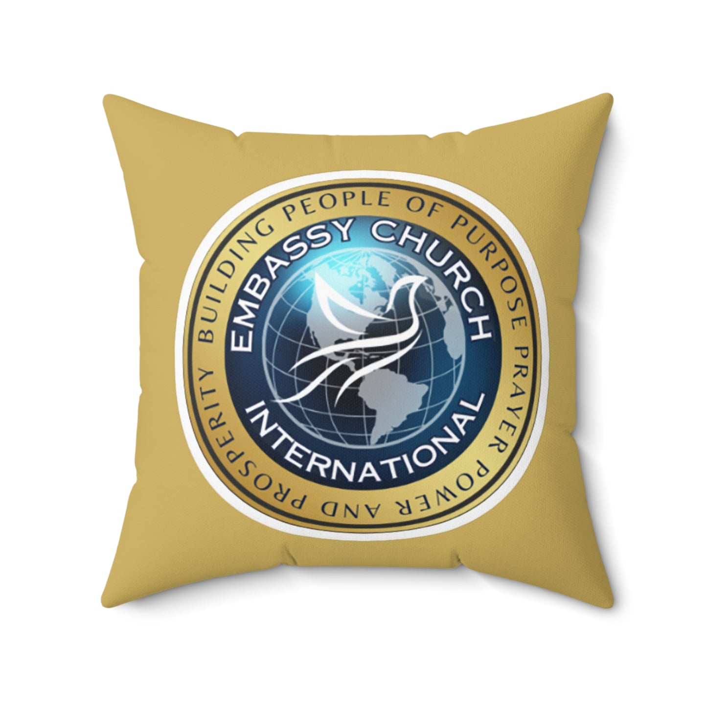 Embassy Church International Spun Polyester Square Pillow