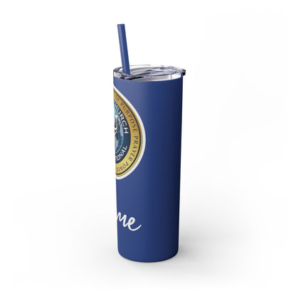 Personalized Embassy Church International Skinny Tumbler with Straw, 20oz