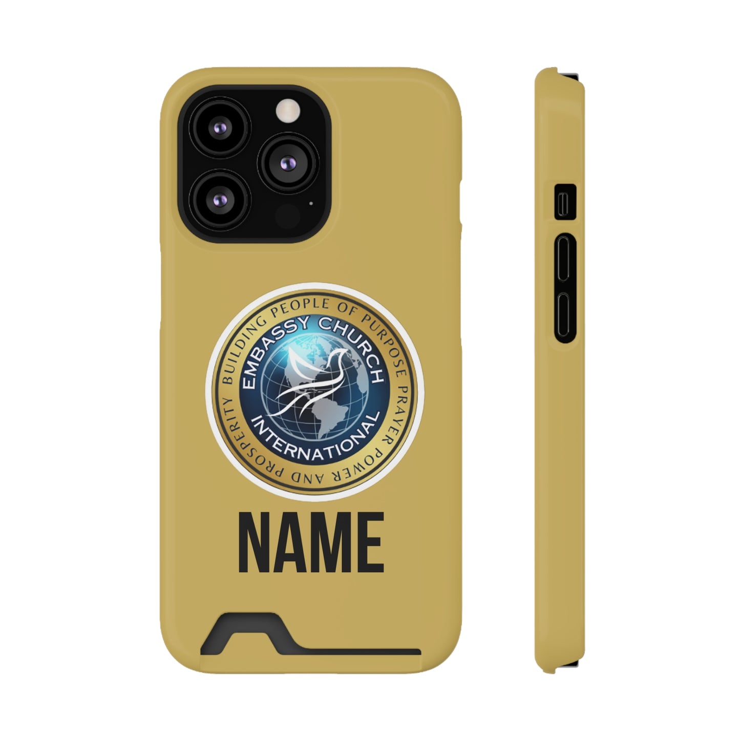 Personalized Embassy Church International Phone Case With Card Holder