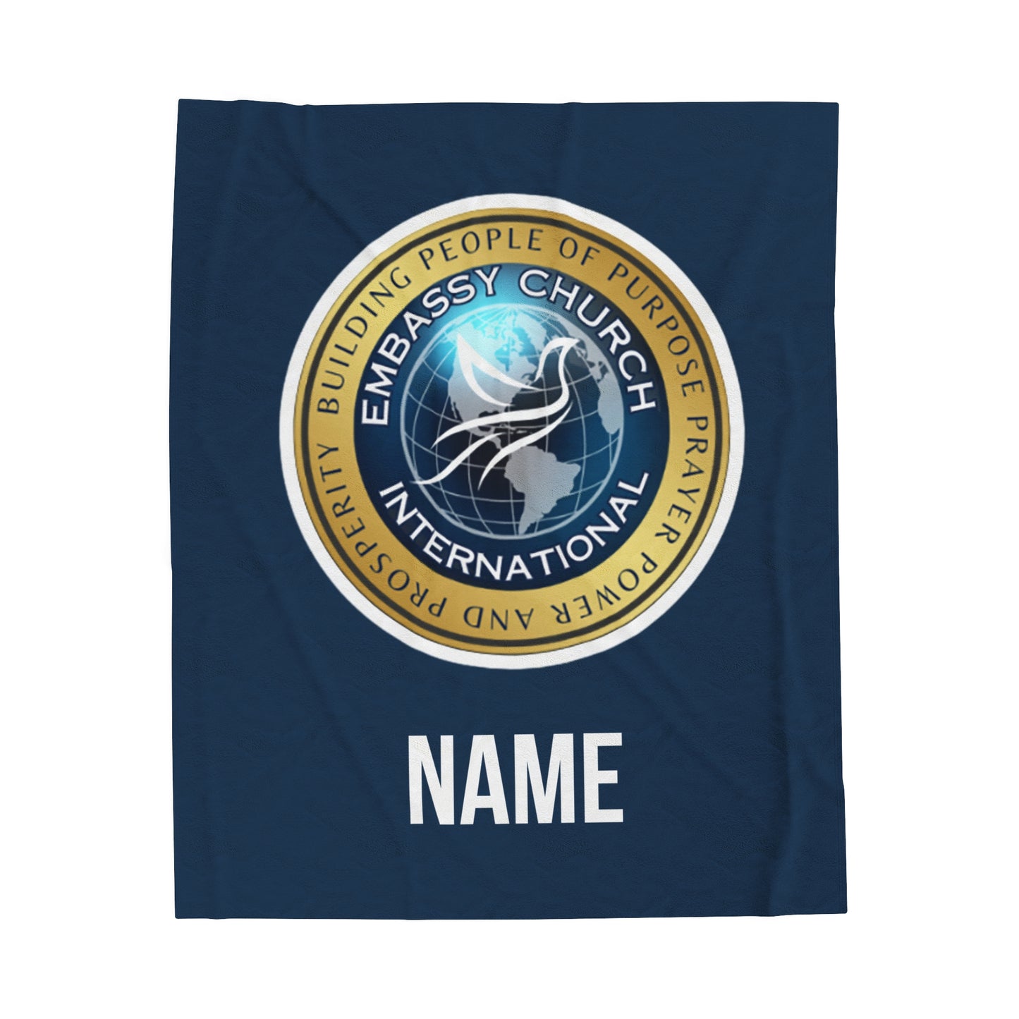 Personalized Embassy Church International Velveteen Plush Blanket