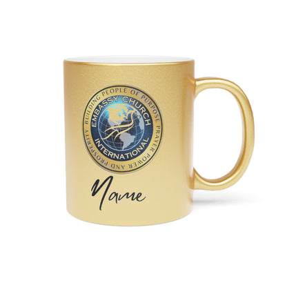 Personalized Embassy Church International Metallic Mug (Silver\Gold)