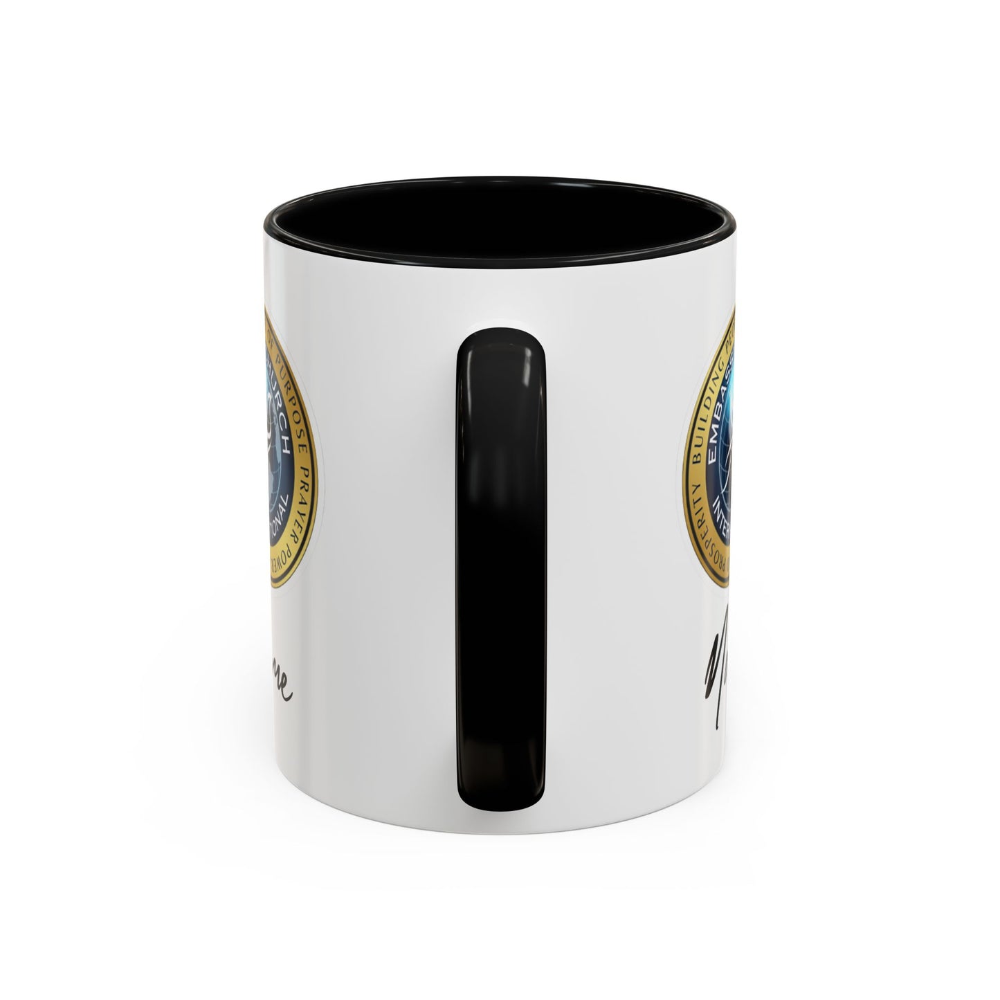 Personalized Embassy Church International Accent Coffee Mug (11, 15oz)