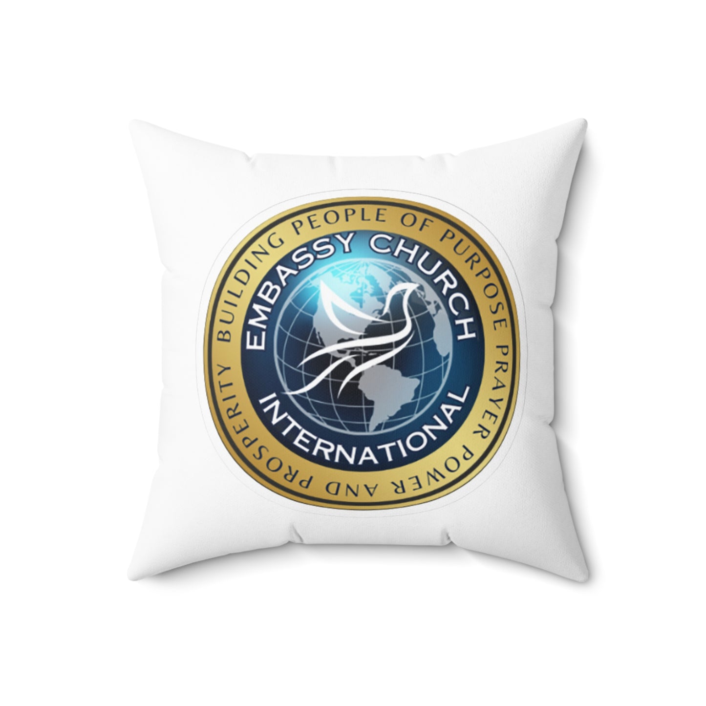 Embassy Church International Spun Polyester Square Pillow